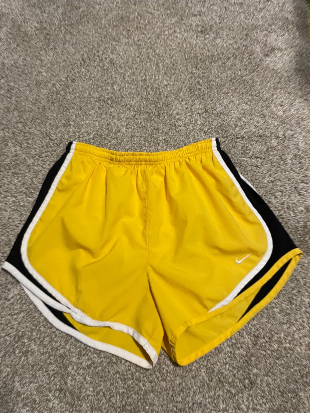 Livestrong Nike Yellow Athletic Shorts with Black Panels and White Trim